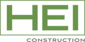 HEI Construction company logo in green