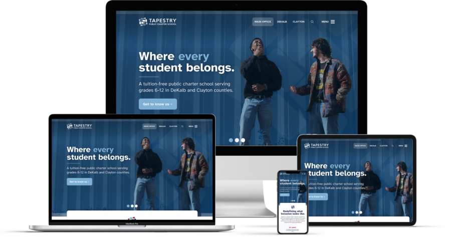 Tapestry Public Charter School website displayed on multiple devices